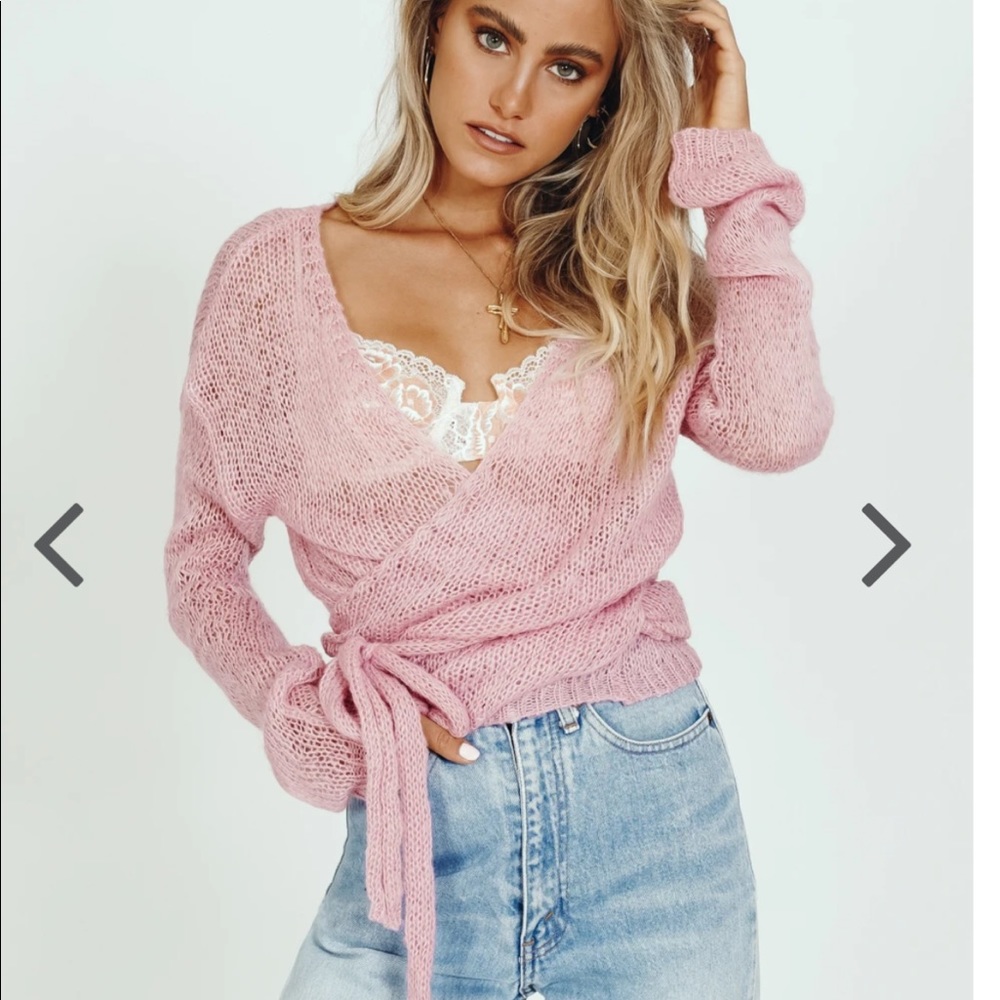 Parisian Amour Knit Wrap Top